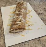 Pumpkin Roll with Toffee Rum Cream and Caramel Sauce_image