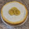 Sugar free lemon cheesecake with fresh lemon slices
